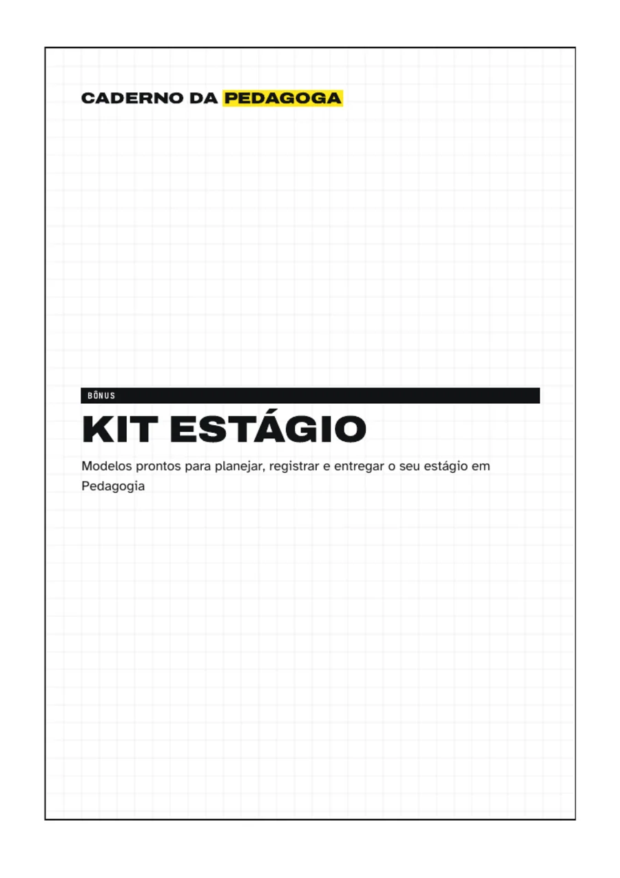 Capa do Kit Estágio